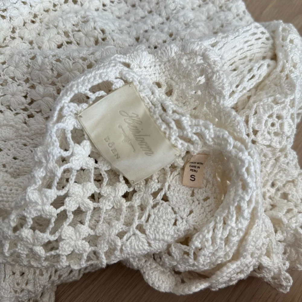 DOÊN Heirloom Amity Hand Knit Crochet Top - Picture 4 of 5